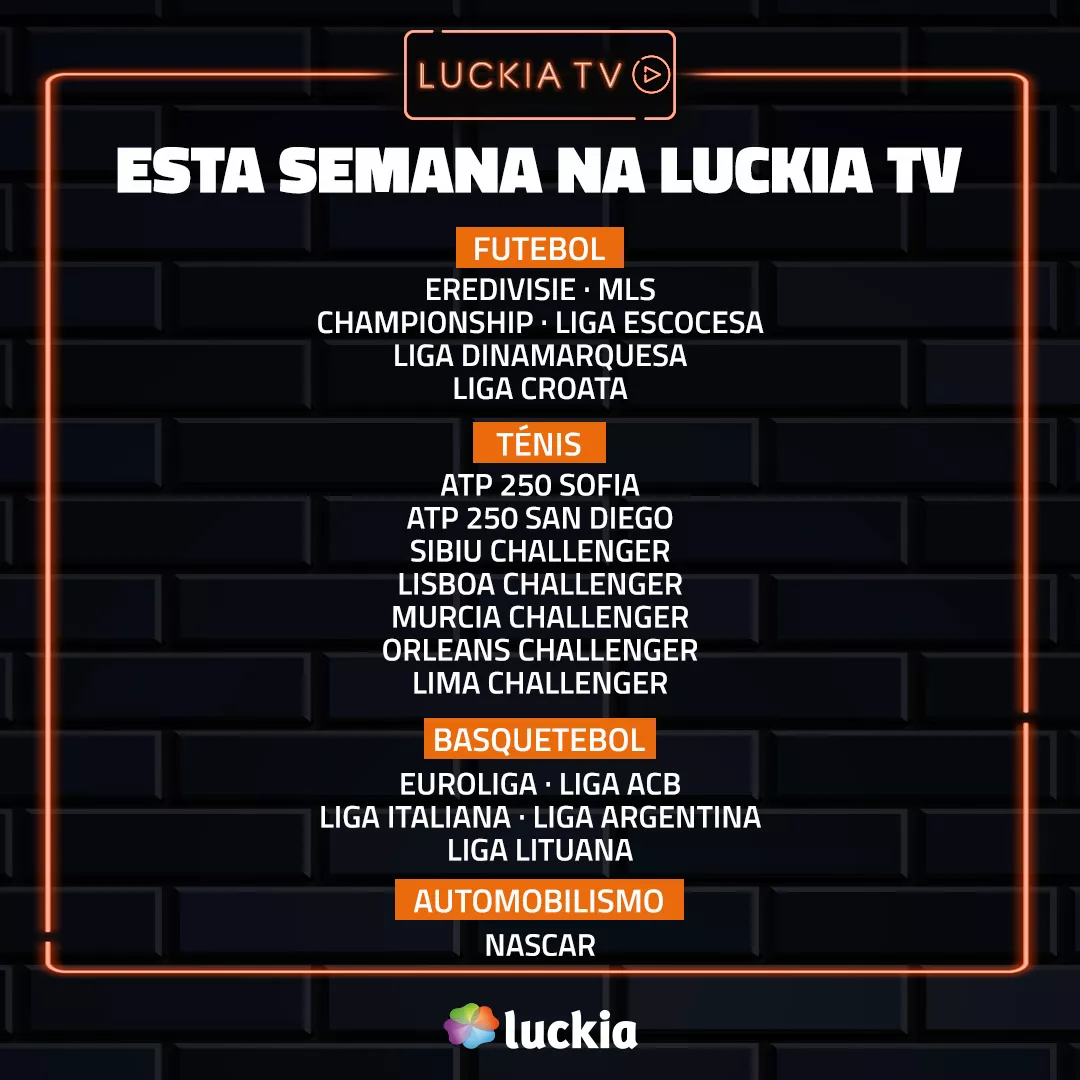 Luckia TV: Programação para ver jogos ao vivo