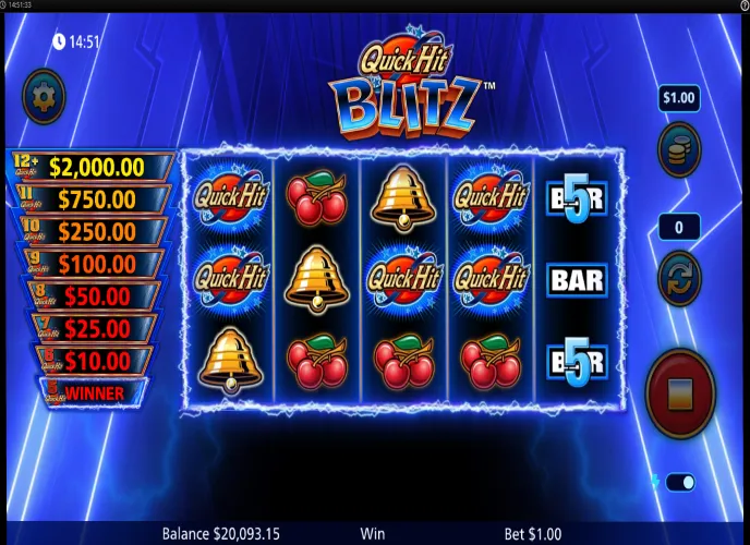 Quick Hit Blitz Blue Slot Review